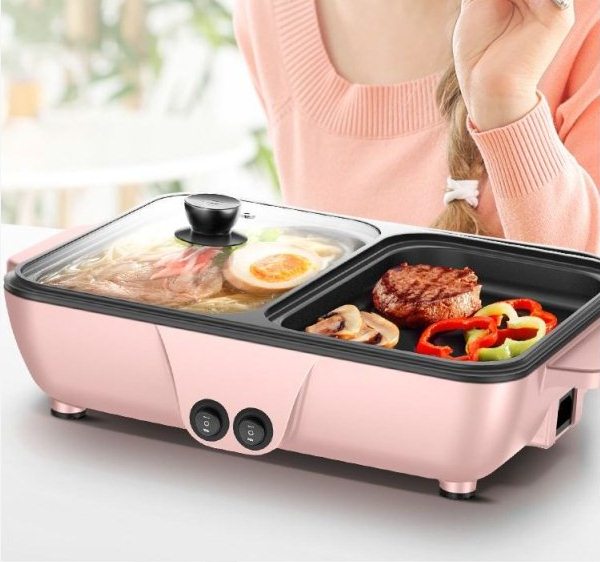 [HCM]Nồi Lẩu ĐIện Mini 2 Ngăn Lẩu Nướng . NỒI LẨU NƯỚNG ĐA NĂNG 8662-S MINI Uy Tín Chất Lượng Tiện Lợi