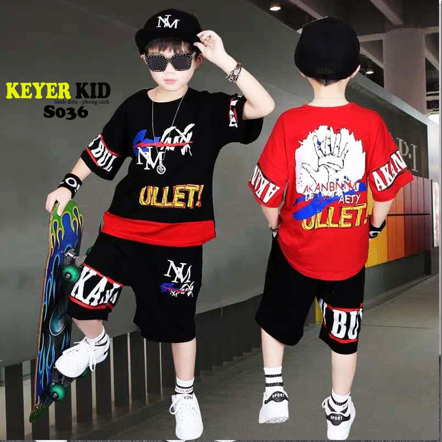 [HCM]Độ bộ bé trai Phong Cách Hiphop chất cotton 100% co giãn 4C mềm mịn hàng sịn sò loại 1 độ bền cao thấm hút mồ hôi giặt không rà màu không tróc S036 keyer kid