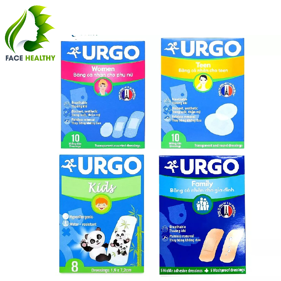 Băng cá nhân Urgo dạng gói tiện dụng Urgo Teen, Urgo Woman, Family