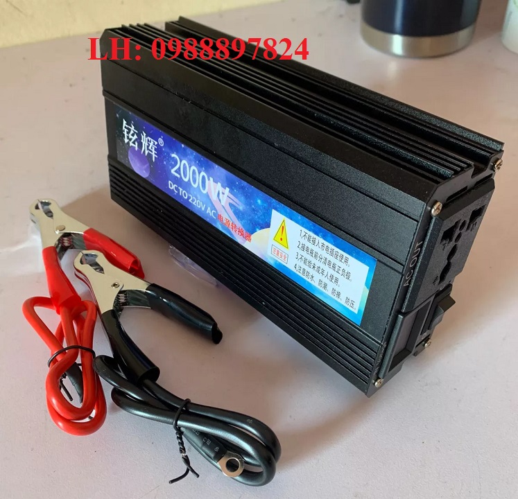 Bộ kích điện áp, bộ chuyển đổi điện áp 12v lên 220v - công suất 2000w