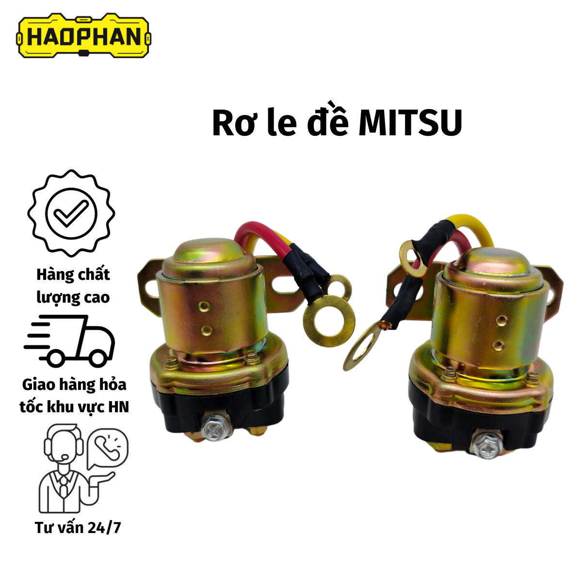 Rơ le đề, rơ le phụ đề Mitsubishi 12V/24V cao cấp dành cho xe nâng, máy xúc máy đào, máy công trình