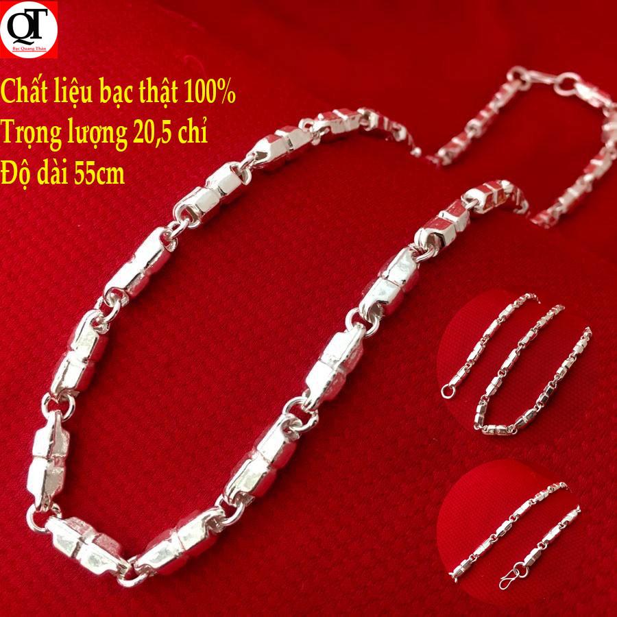 Vòng cổ nam bạc quang thản - dây chuyền nam chất liệu bạc thật 100% kiểu dây tròn trọng lượng 20,5 chỉ , độ dài 55cm - qtdcna52