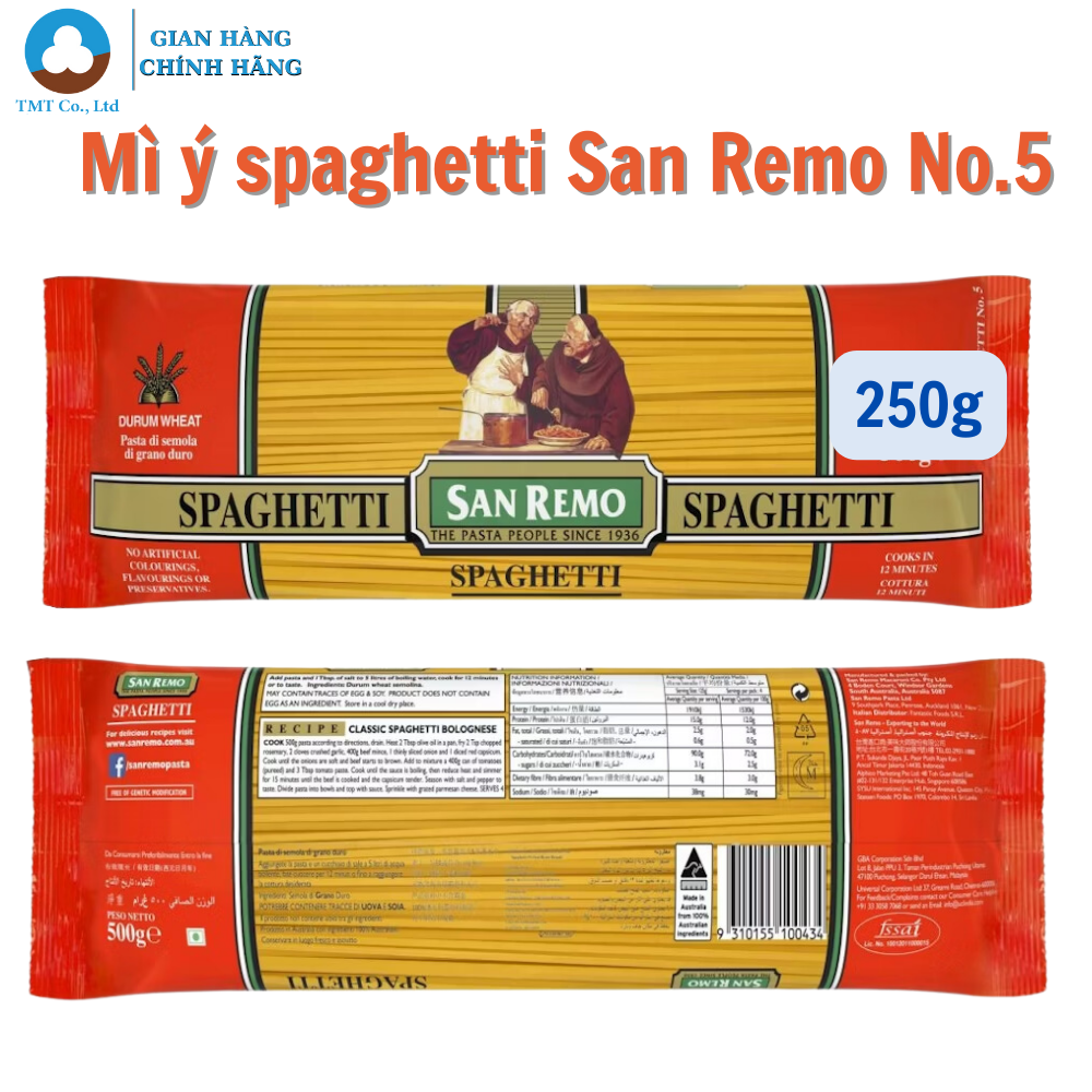 Mì ý spaghetti hiệu San Remo N0.5 250g