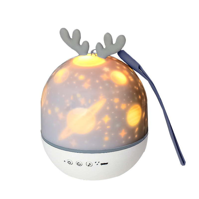 Đèn ngủ 3d chiếu sao tuần lộc tự xoay 360 độ chiếu trần lung linh, đèn trang trí phòng ngủ cho bé ngủ ngon