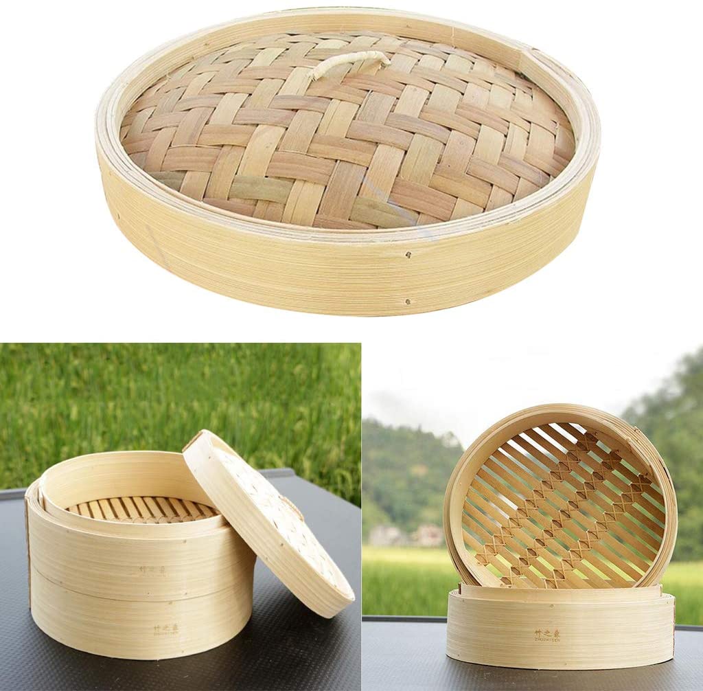 Nồi hấp hơi, xửng hấp tre, lồng tre hấp bánh bao, há cảo, dimsum, mằn thầu, thịt, cá, rau củ... đường kính 18 cm, làm hoàn toàn thủ công từ tre nứa tự nhiên, không dùng chất bảo quản nên an toàn và thân thiện với môi trường.