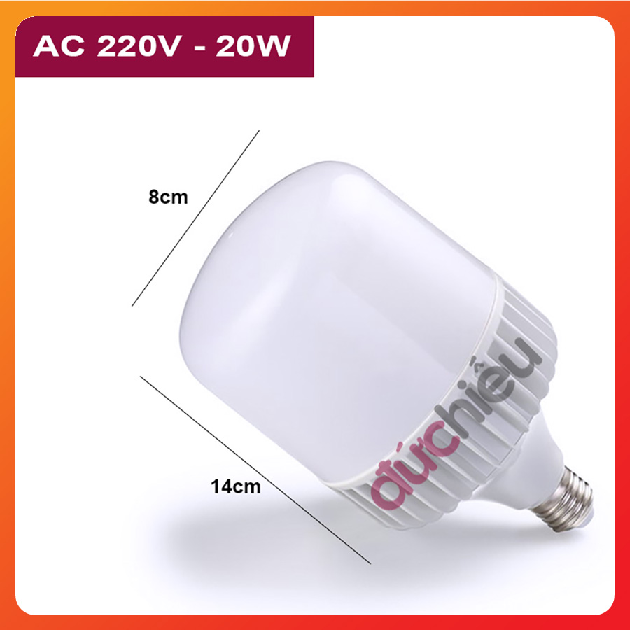 Bóng Đèn Led Trụ Trắng Bulb Siêu Sáng 10w 20w 30w 40w 50w 60w Tiết Kiệm Điện Đuôi Đèn Xoáy E27