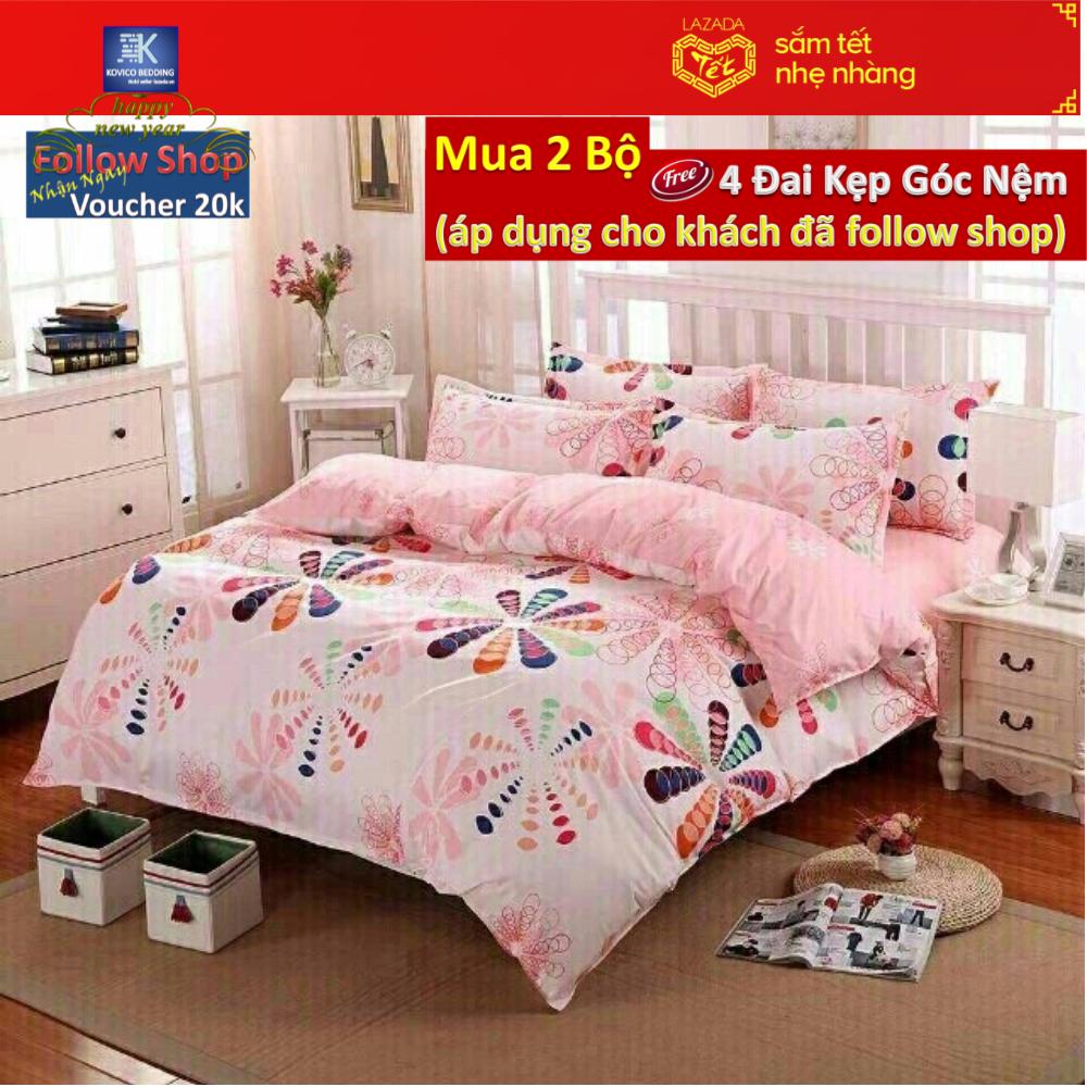 Bộ chăn ga gối poly chong chóng 1m8x2m