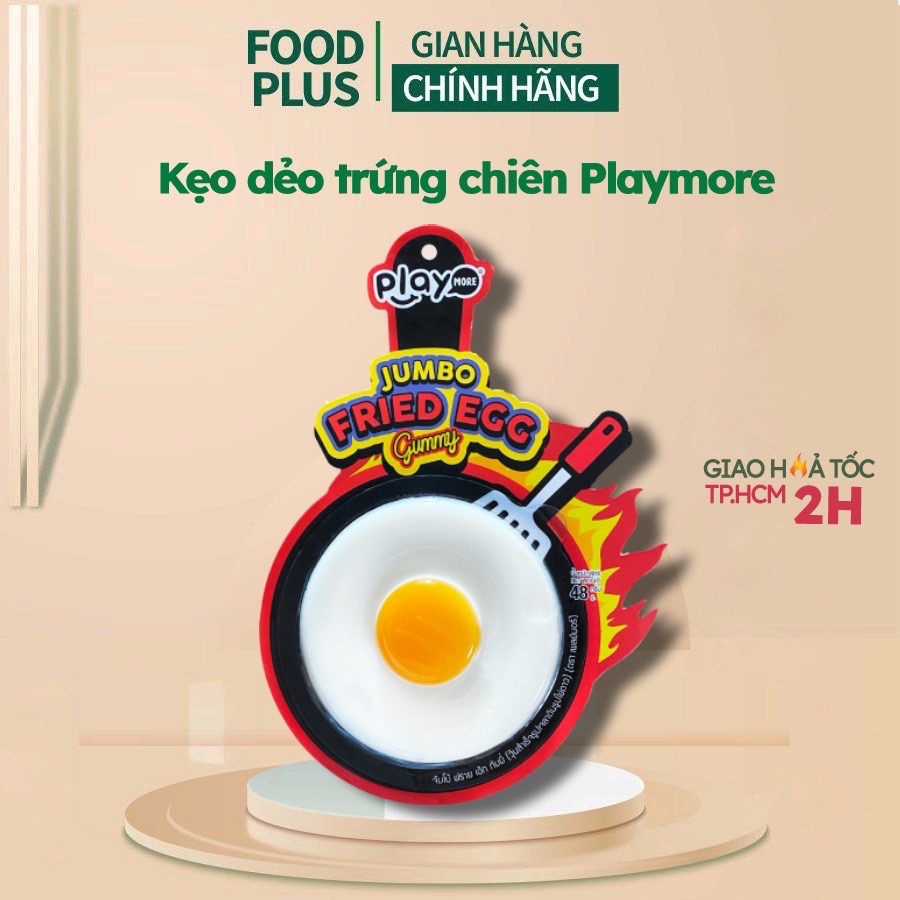 Kẹo dẻo hình trứng chiên Jumbo thương hiệu Playmore Thái Lan loại 48g