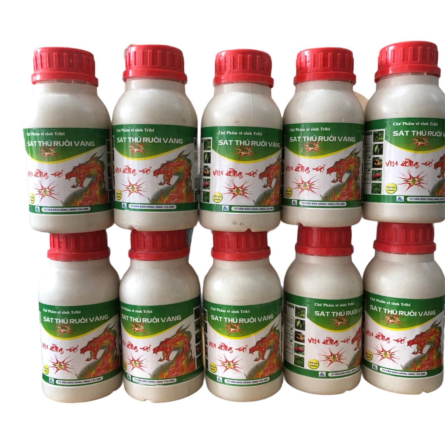 Diệt ruồi vàng - COMBO 10 CHAI 240ml - xua đuổi ruồi vàng, tiêu diệt ấu trùng ruồi vàng từ thảo mộc tự nhiên