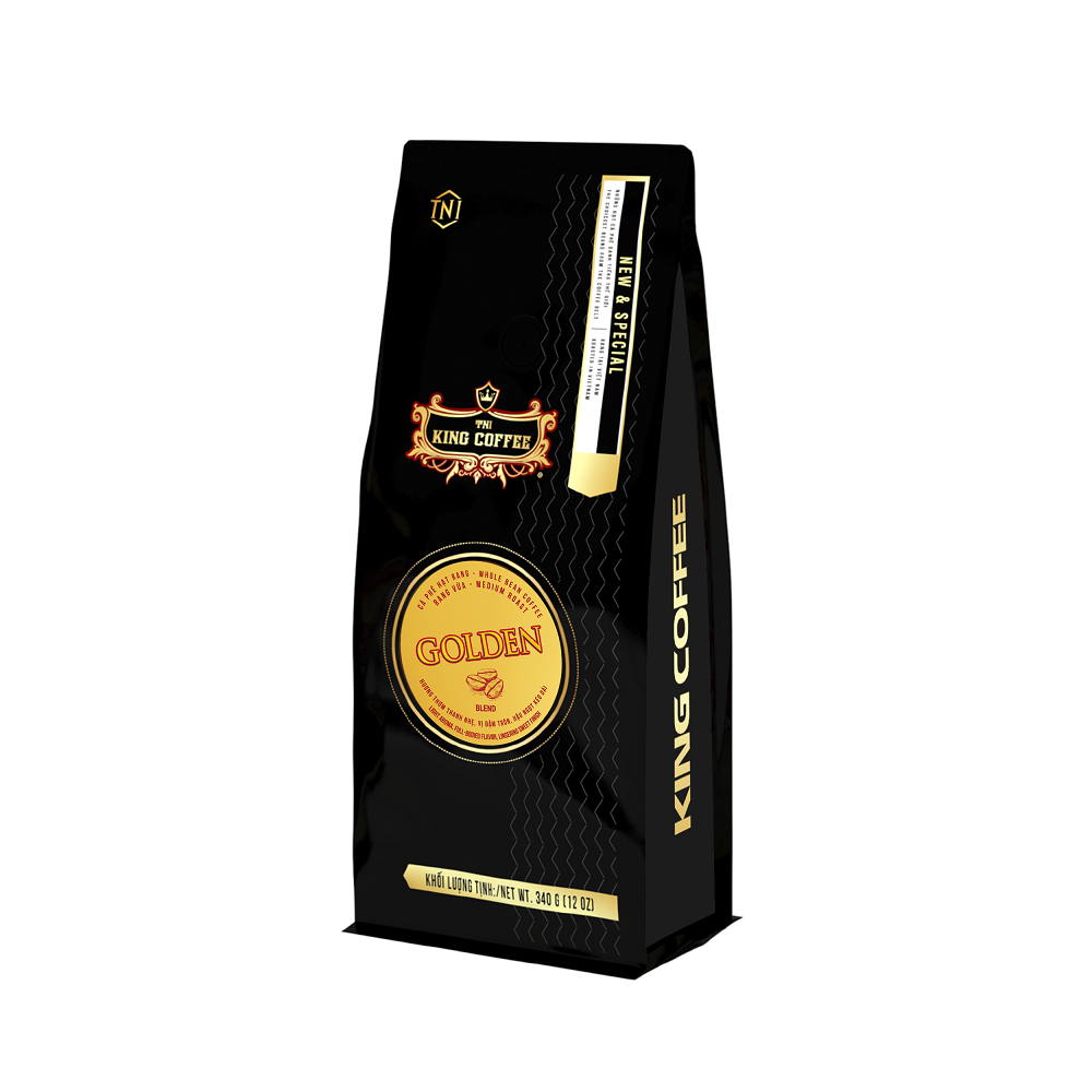 Cà phê hạt rang King coffee Golden Blend whole bean coffee - Túi 340g