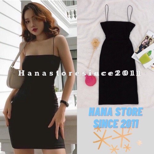 Đầm 2 dây body Đầm hai dây sợi bún thun gân dày đẹp ôm body 2 dáng ngắn dài Freesize