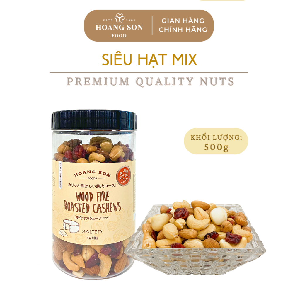 Siêu hạt mix Hoàng Sơn Food _ Hạt điều, hạnh nhân, mắc ca, nam việt quất
