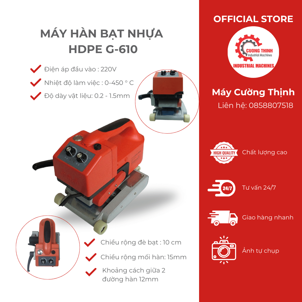 Máy hàn bạt hdpe tự động G610 công suất 550W chính hãng Cường Thịnh