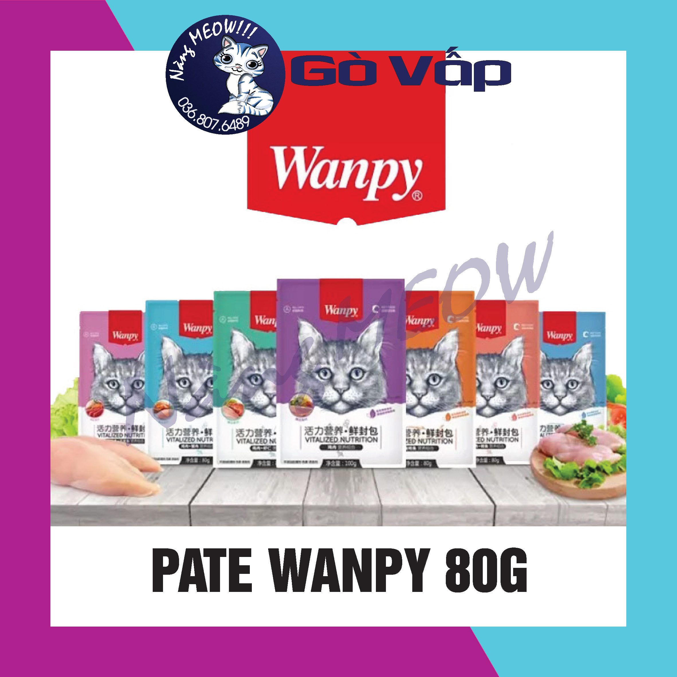 Pate Wanpy Pate cho mèo gói 80G