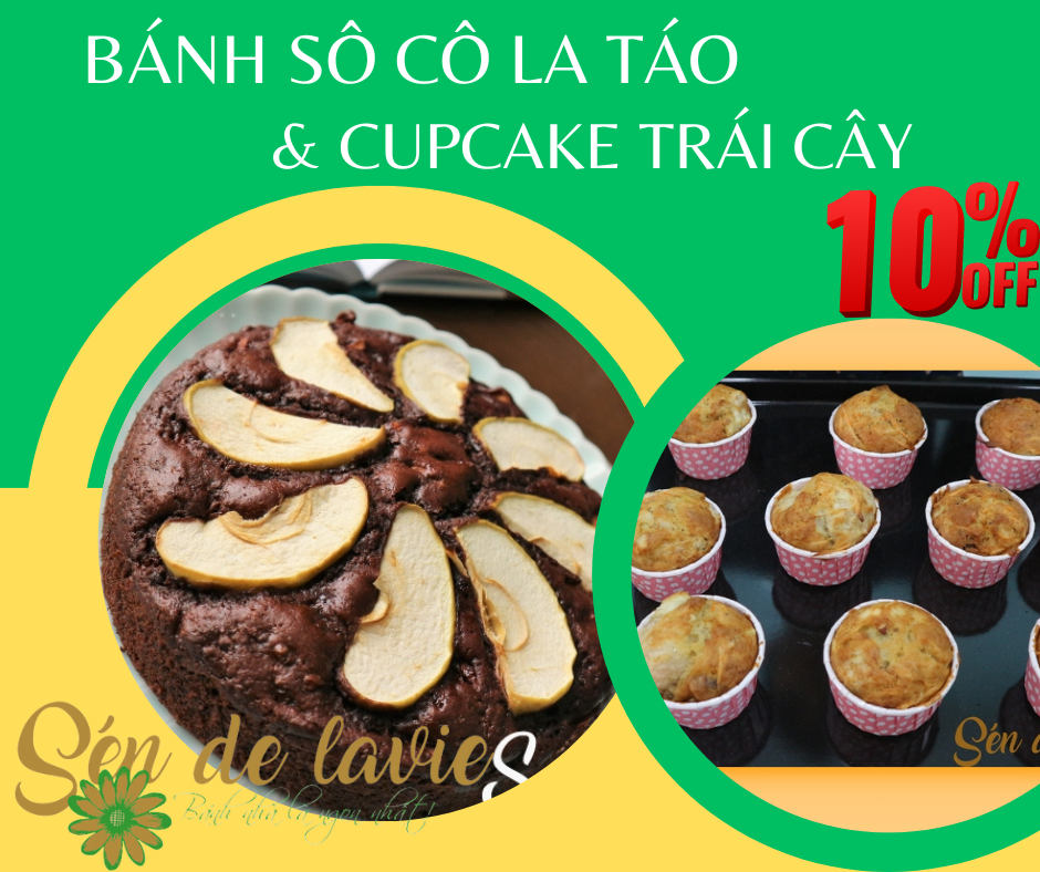 Bộ làm Bánh cupcake rau củ quả và Bánh sô cô la táo gồm Set bột trộn sẵn, nguyên liệu và vật dụng làm bánh ngon và tiện lợi