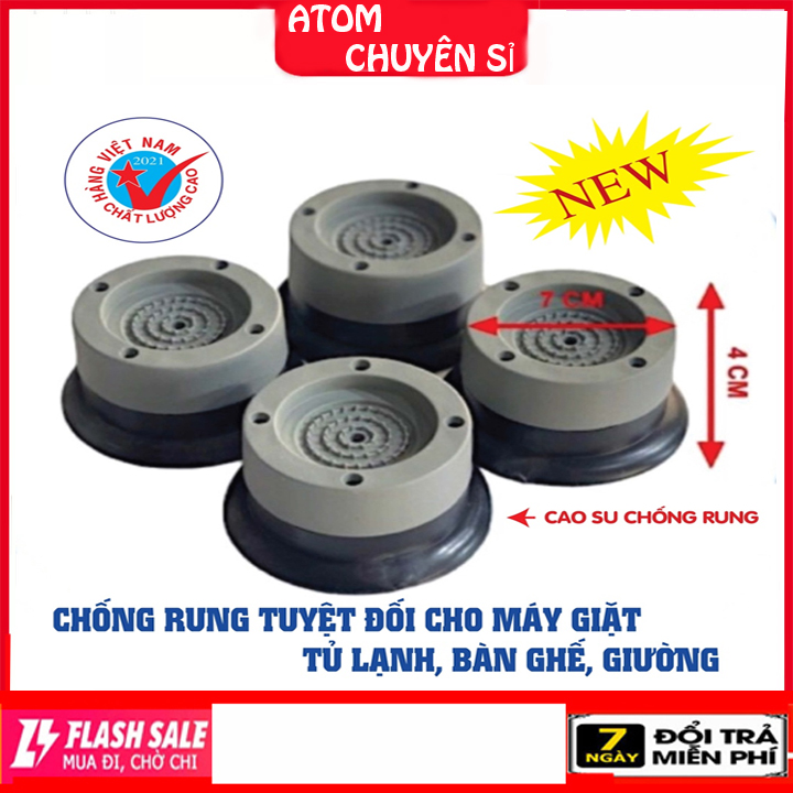 [ MẪU MỚI 2021 ] Bộ 4 miếng đệm cao su chống rung cho máy giặt - Chống rung máy giặt - Đế chống rung máy giặt, Kệ chống rung máy giặt giảm tiếng ồn hiệu quả, cho máy giặt, bàn ghế -,CENTER24H