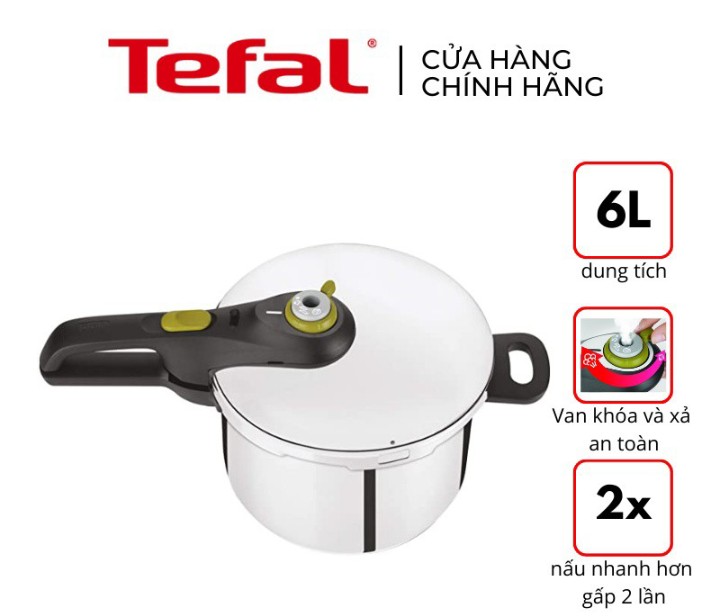 Nồi áp suất cơ inox tefal secure 5 neo 6l p2530737 - hàng chính hãng