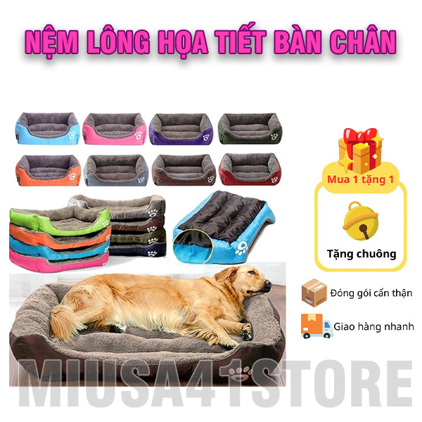 (Paw Mattress) Multi-Colored Pet Warm Mattress for Pets from 2Kg-35Kg - Mattress for Dogs and Cats with Bell