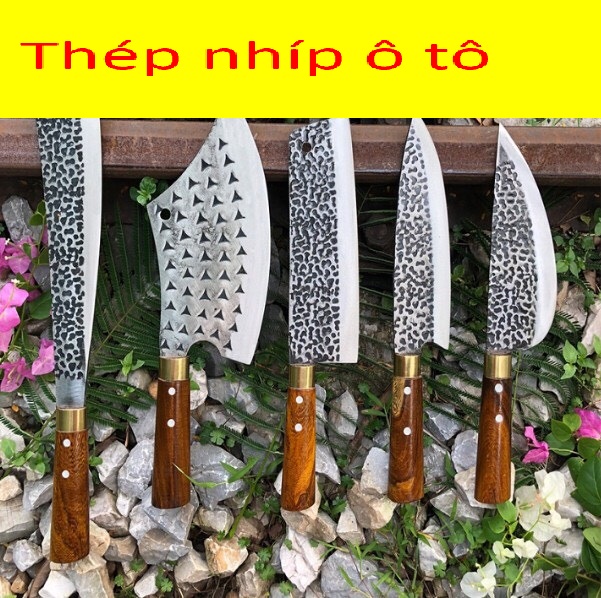bộ dao nhà bếp 5 món cao cấp làm từ nhíp xe