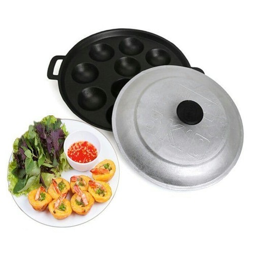 Khuôn bánh khọt 10 lỗ Nam Thành, Khuôn nướng bánh khọt có nắp, Khuôn bánh khọt chống dính, Bền Đẹp, Giá Rẻ