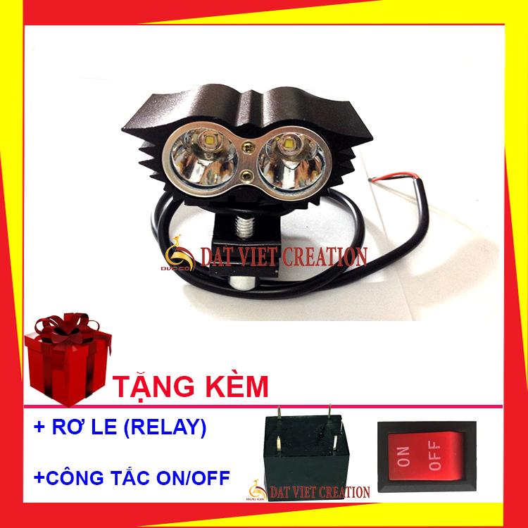 Đèn trợ sáng X2 ZAHA gắn xe máy, ô tô cực chất tặng kèm Rơ ke + Công tắc On/off