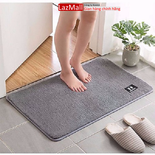 Thảm chân logo hình bàn chân, Thảm chùi chân lông cao cấp, Thảm lau chân siêu thấm nước, Thảm chùi chân chống trơn trượt trang trí nhà cửa