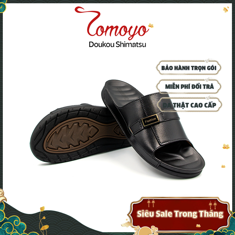 SIÊU SALE THÁNG 4 | Giảm 30% đơn 199k - Dép Nam Quai Ngang Siêu Nhẹ Da Bò Cao Cấp TOMOYO TMD30501