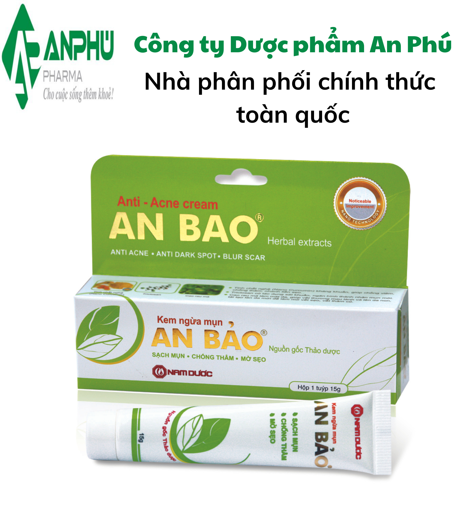 Kem ngừa mụn An Bảo - Sạch mụn, Hết thâm, Mờ sẹo, Nhanh lành vết thương hở HSD 15/04/2022
