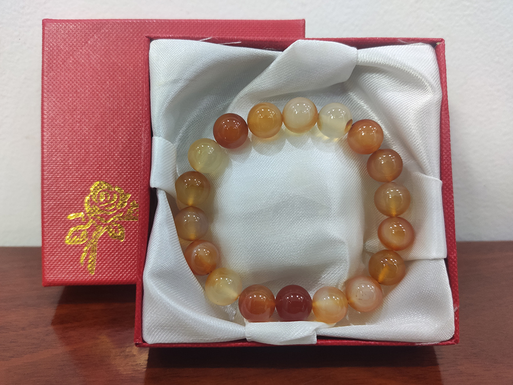 [HCM]Vòng tay đá mã não 10 ly (Đá Myanmar)