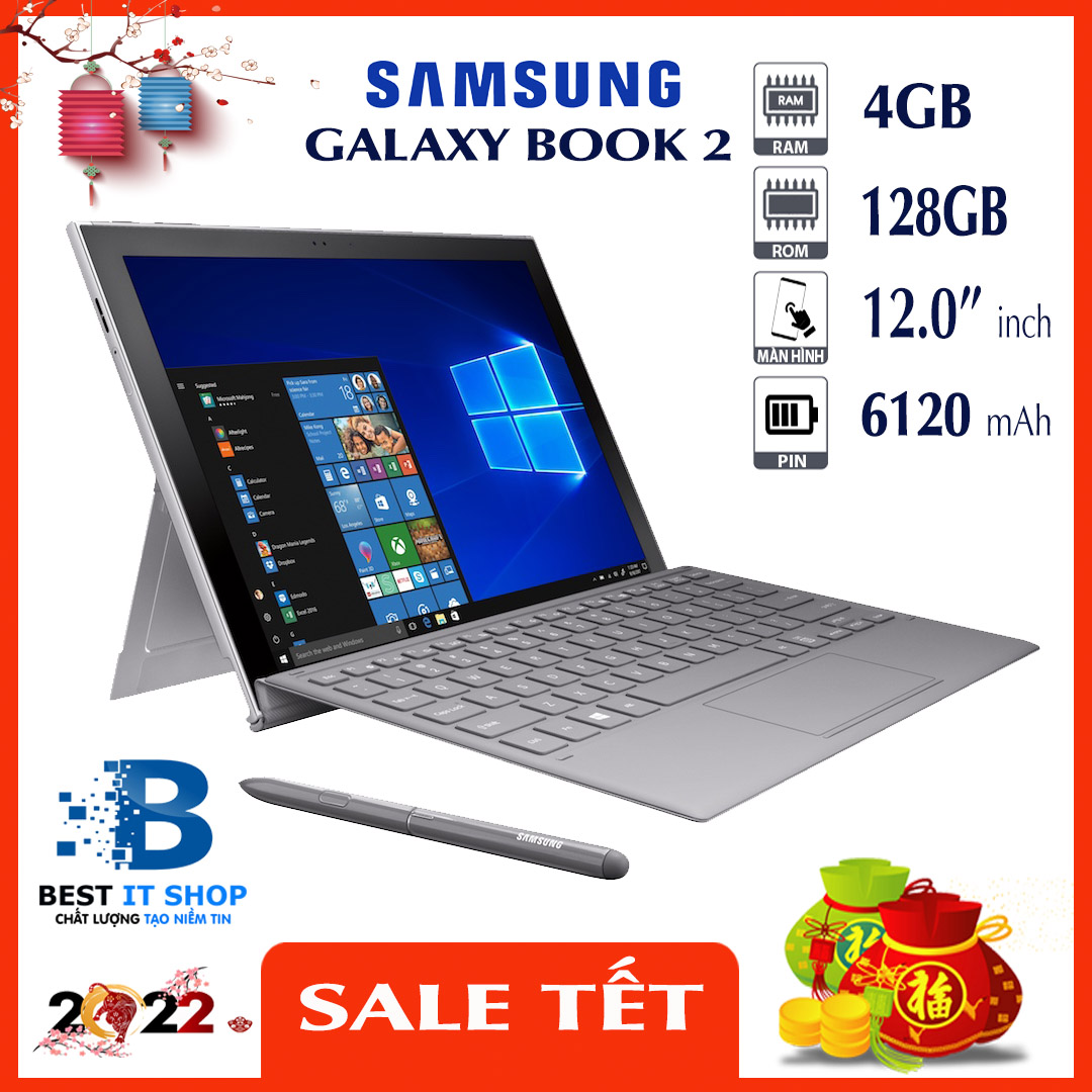 [Tặng cap Type C to HDMI] Laptop lai Samsung Galaxy Book 2 (99%). Siêu phẩm màn hình 2K, chip Snapdragon 850, RAM 4 GB + ROM 128 GB. Windows 10Pro mượt mà.
