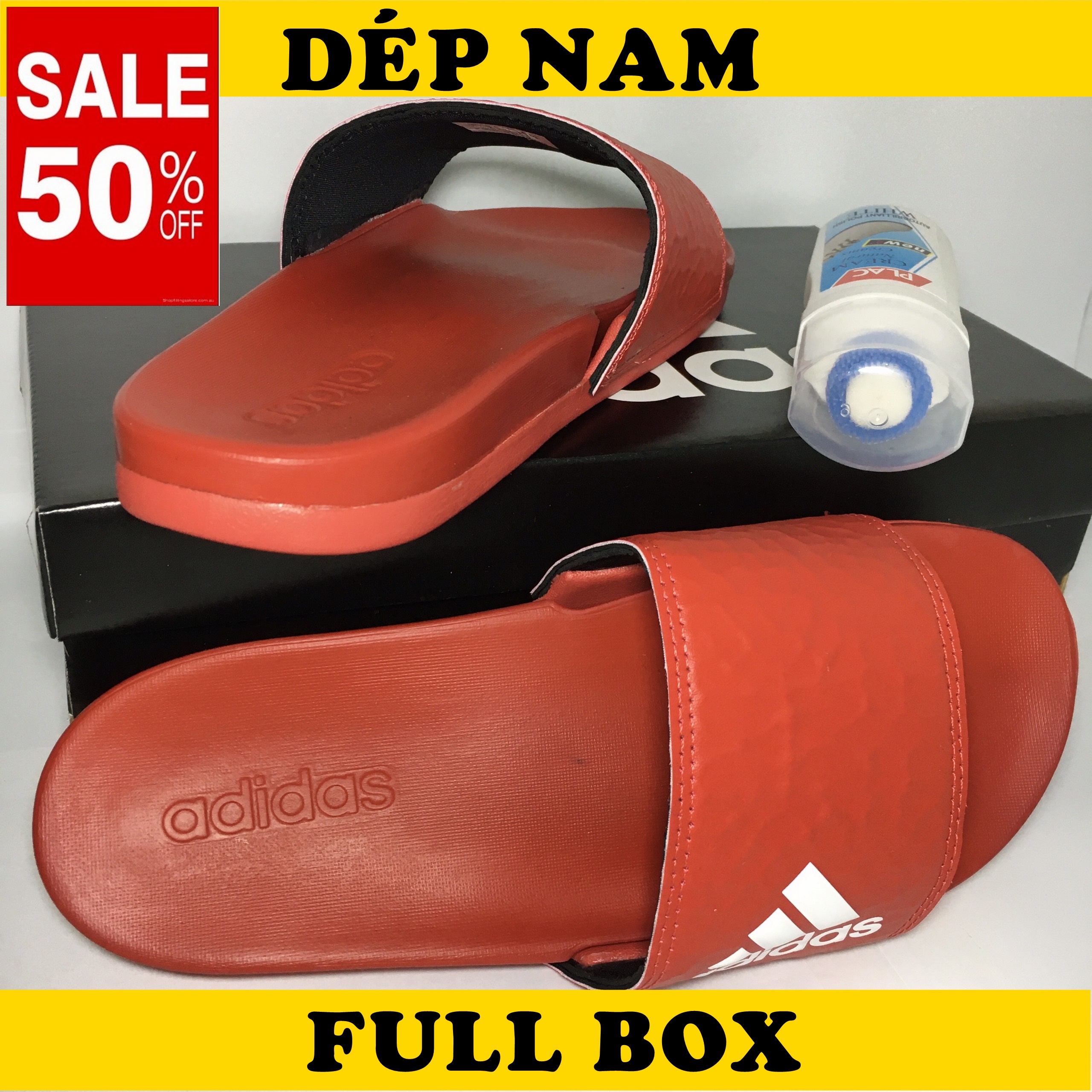 HÀNG CAO CẤP Dép Nam Adidass PLUS MONO, Mang Mềm, Êm Chân, Tặng Kèm Chai Tẩy Giày Dép ( màu đỏ )