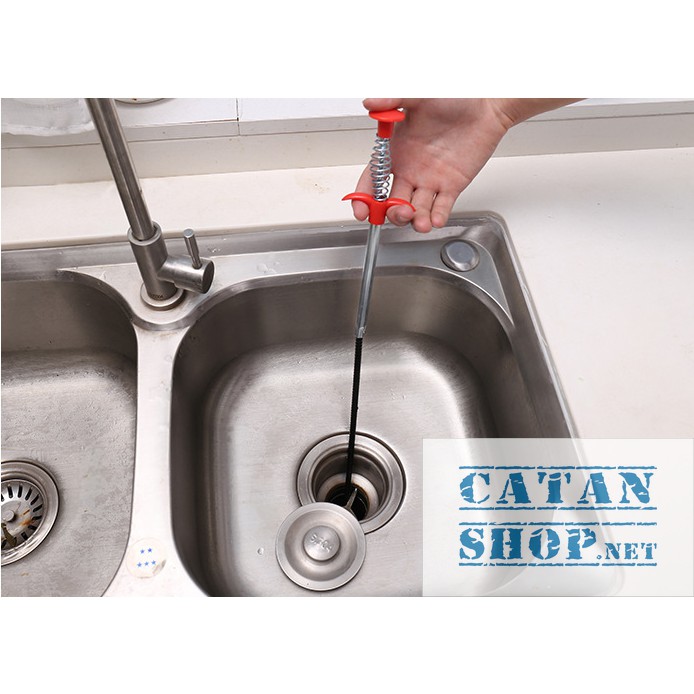 Dây thông cống, dây lấy rác ngăn nghẹt cống, dụng cụ thông cống móc rác lò xò đa năng GD385-DTCong
