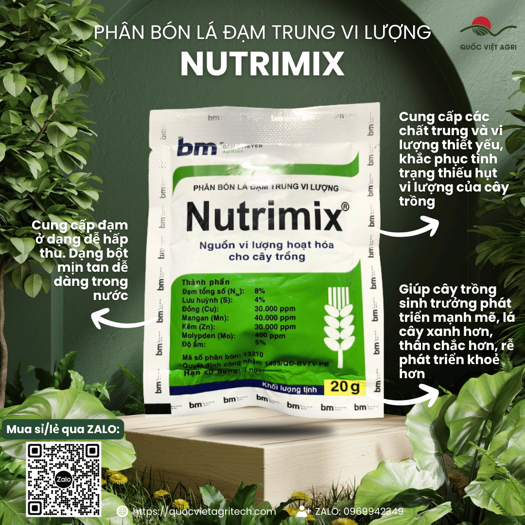 Phân bón lá đạm trung vi lượng - nutrimix - 20g