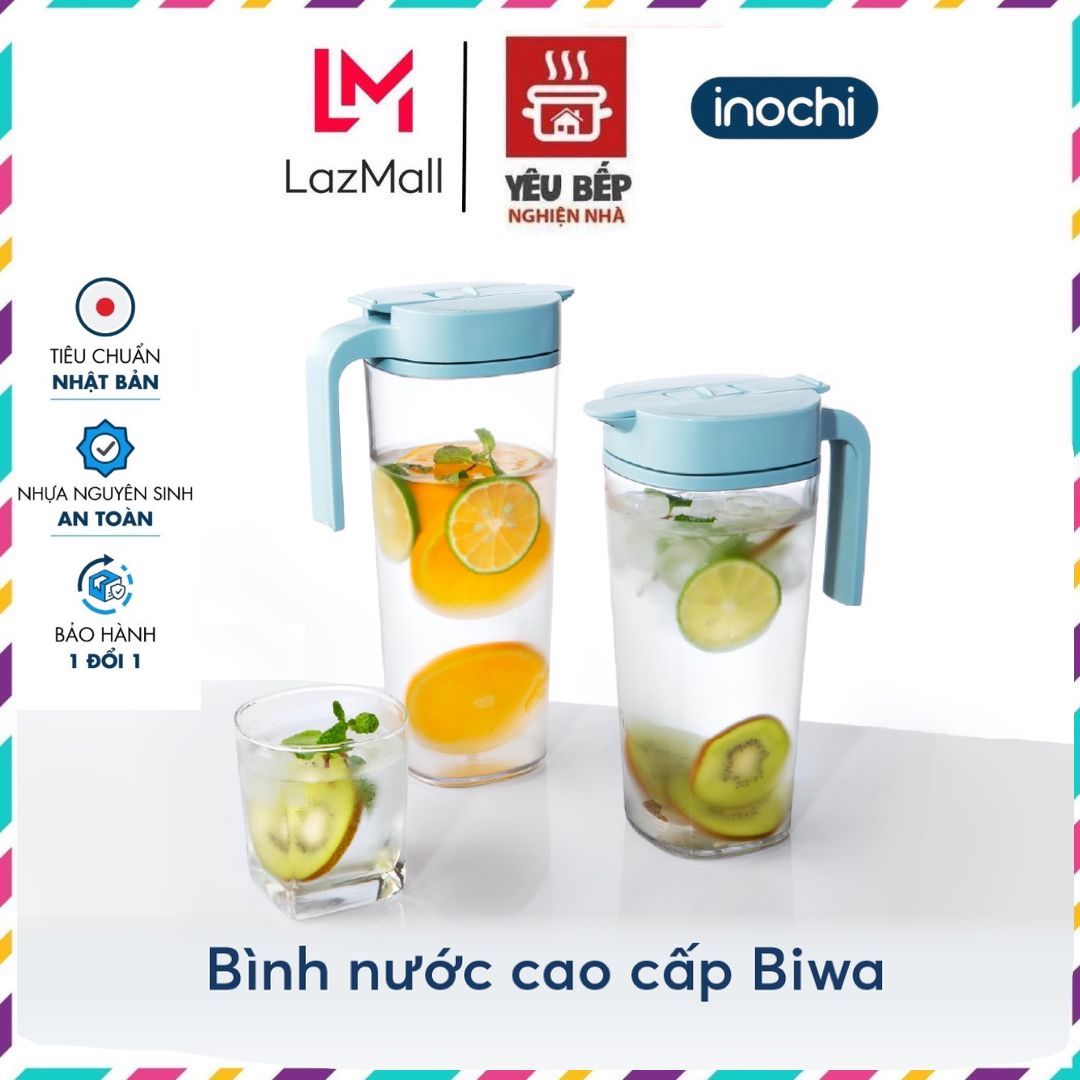 Bình đựng nước cao cấp Biwa Inochi chất liệu nhựa an toàn dung tích 1,2 / 1,6 lít
