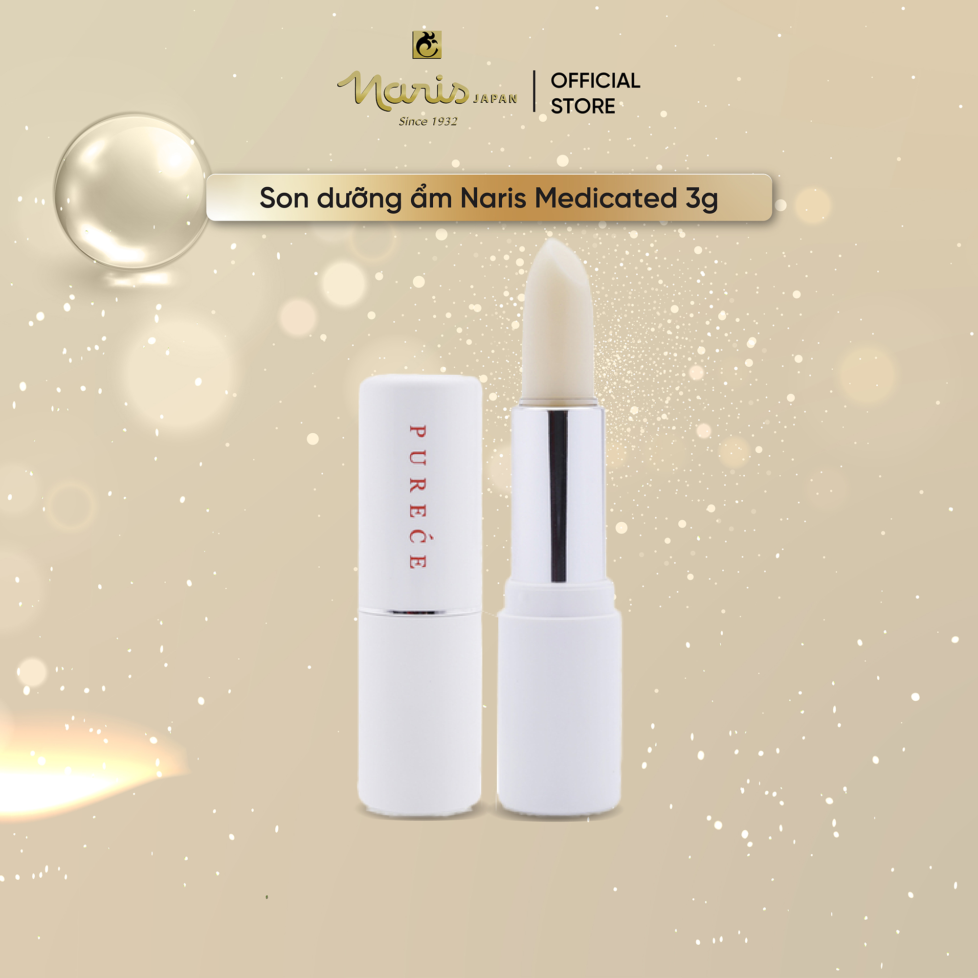 Son dưỡng ẩm chống nhăn Naris Medicated Purece Lip Care Stick