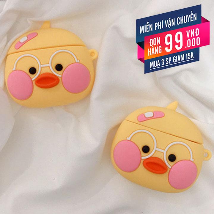 Case silicon cho tai nghe Airpods mẫu chú Vịt Bông Má Hồng