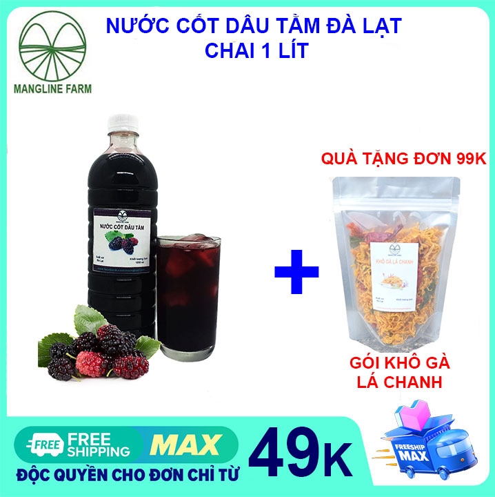 [FREESHIP 15K CHO ĐƠN 29K] Nước cốt dâu tằm Đà Lạt sạch (siro dâu tằm) nhà làm 1L đồ uống giải khát đẹp da mặt nguyên liệu hoàn toàn tự nhiên