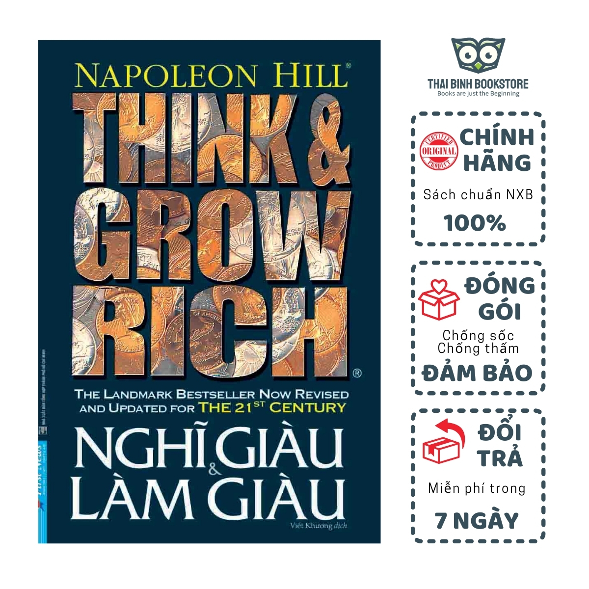 Sách - Nghĩ Giàu & Làm Giàu (Tái Bản 2020) - Think and Grow Rich - Napoleon Hill - Thái Bình Bookstore