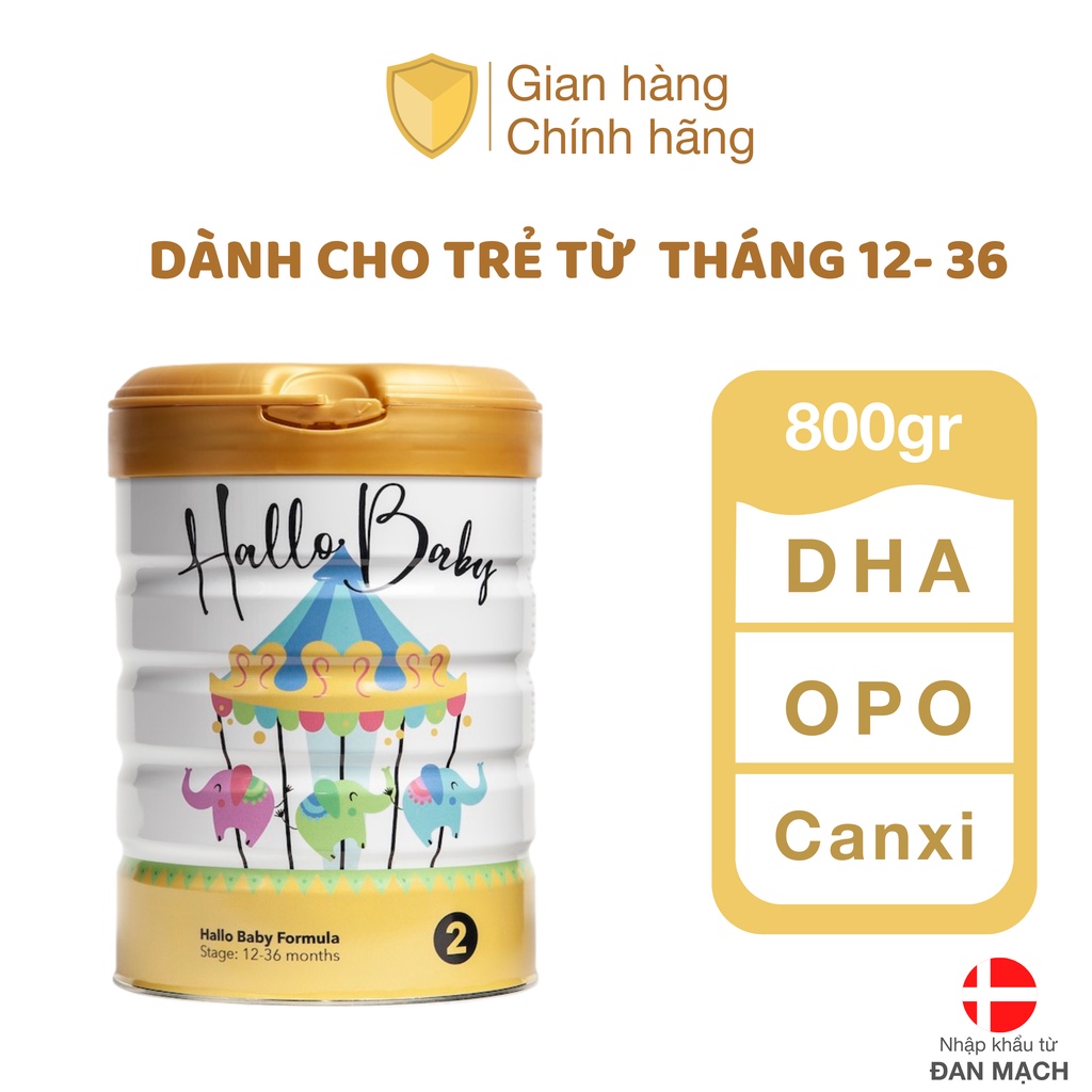 Sữa Bột Hallo Baby Số 2 Nhập Khẩu Từ Đan Mạch (800gr)