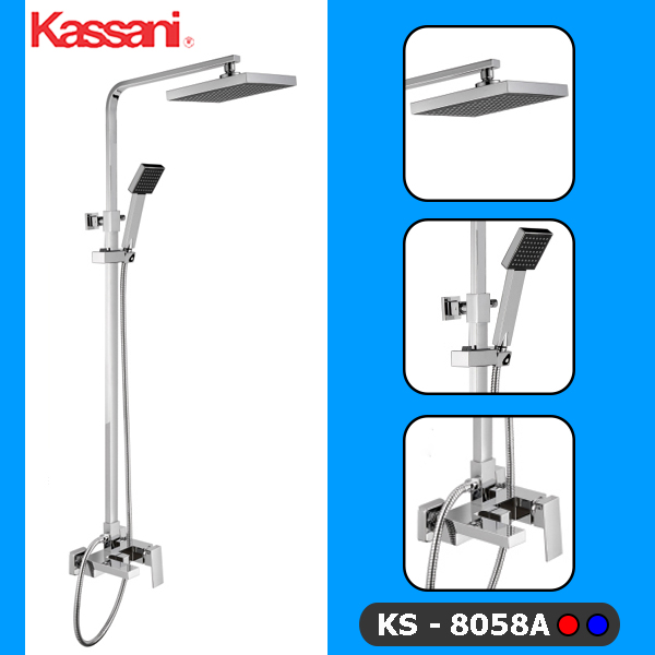 Sen tắm đứng nóng lạnh Sen cây nóng lạnh đồng thau cao cấp Kassani KS-8058A