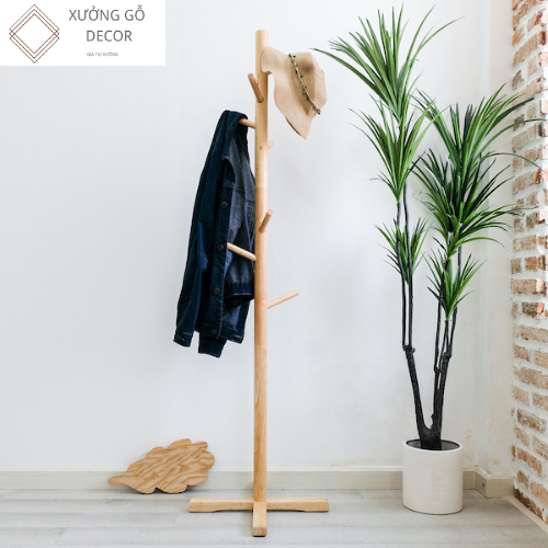 Cây treo quần áo gỗ tự nhiên
