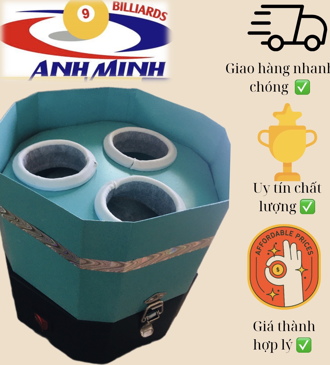 Máy lau 3 bi