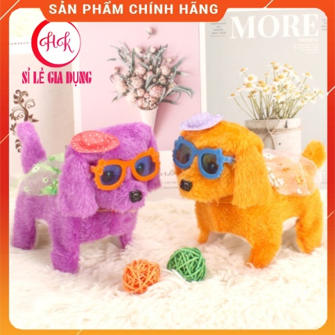 Thú nhồi bông biết đi, cún con biết hát, đồ chơi chó con phát nhạc kích thích khả năng vận động của bé HK Mart1
