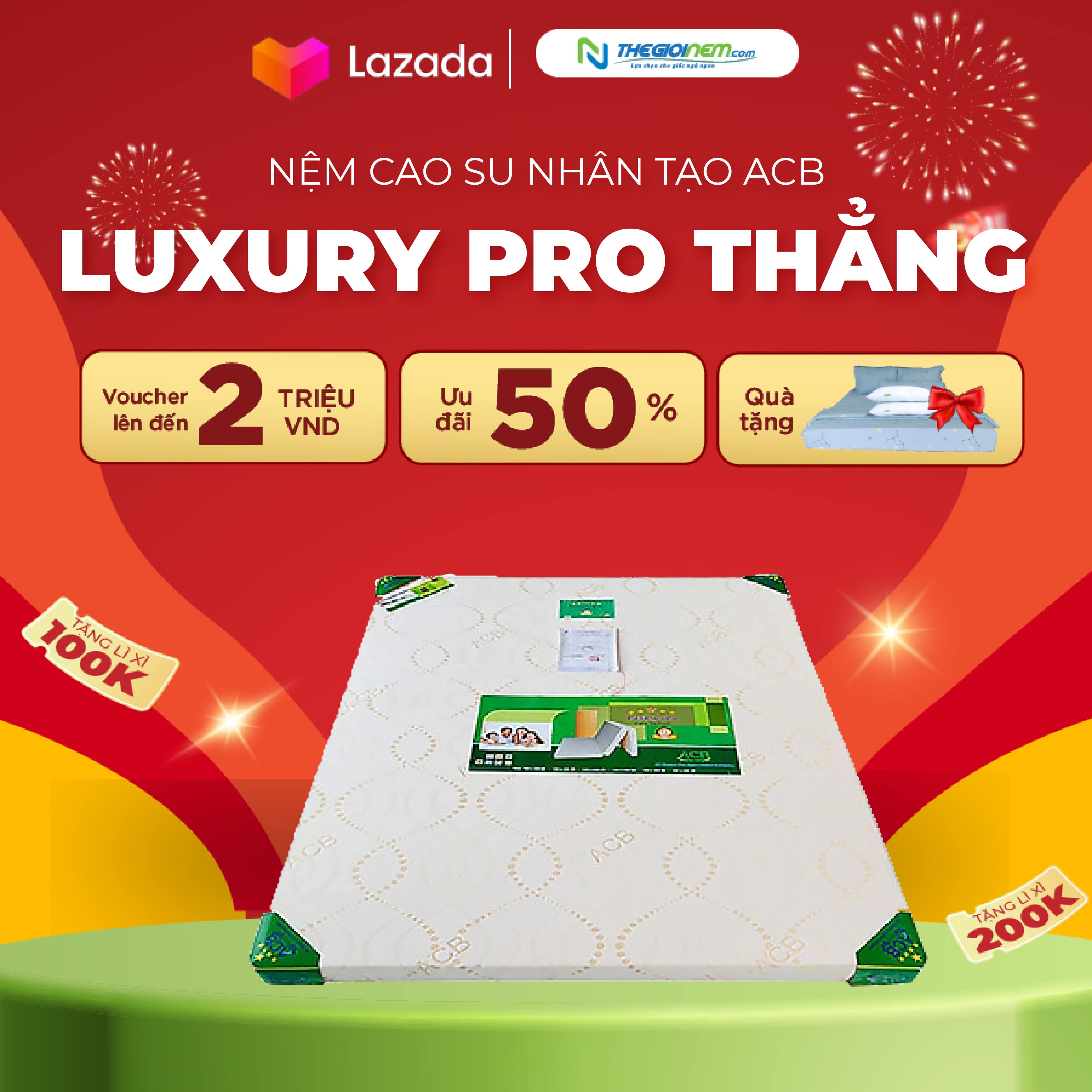 Nệm cao su nhân tạo luxury pro-bảo hành 15 năm.