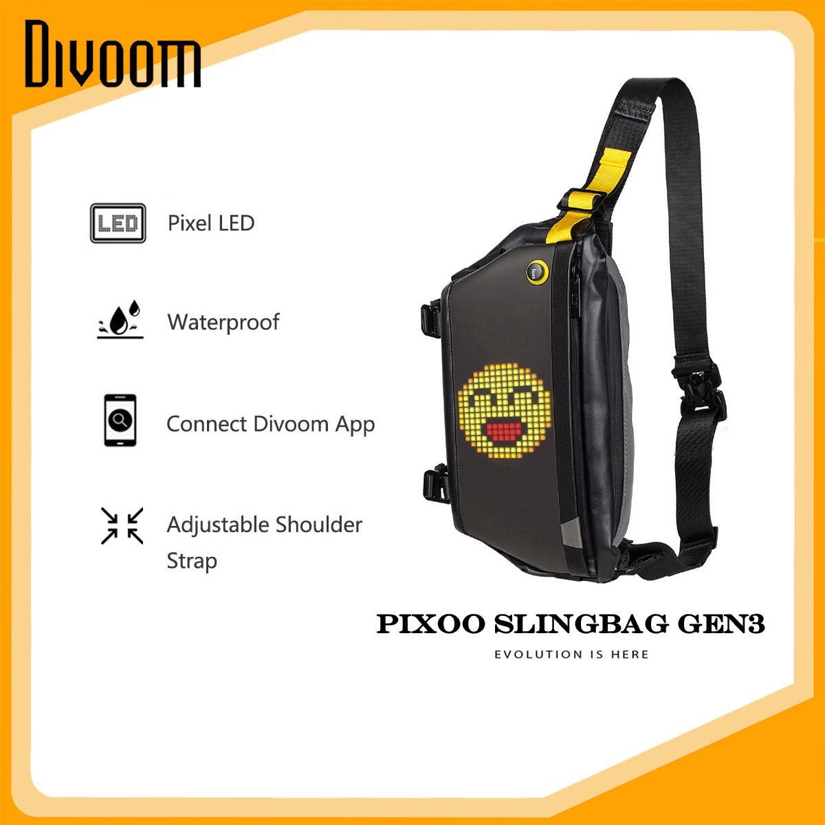Divoom Pixoo SlingBag Gen3 Túi đeo chéo màn hình LED độc đáo cá tính