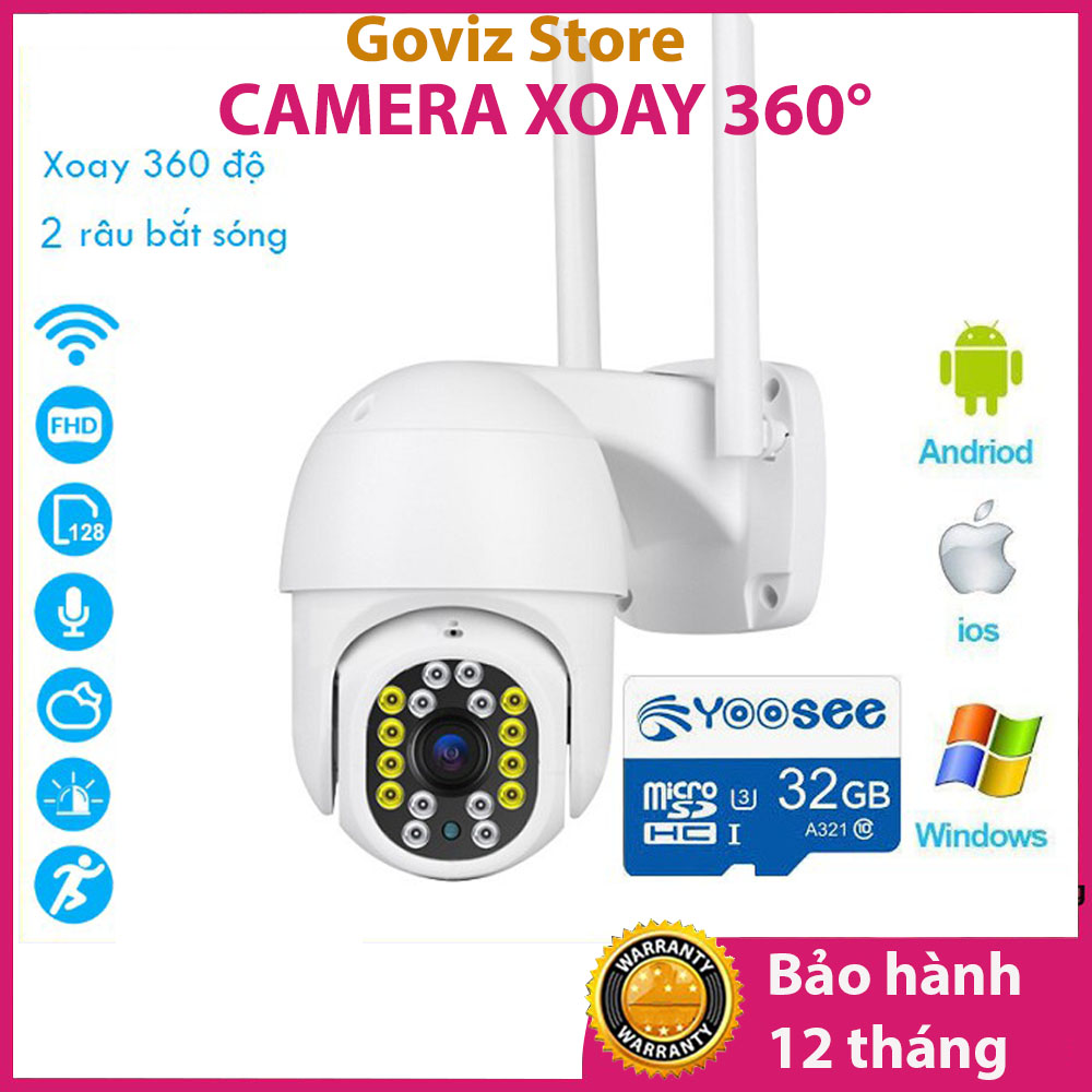 Camera Yoosee D16A PTZ 2.0Mpx FullHD-1080P mini 16 led  IP Wifi ngoài trời