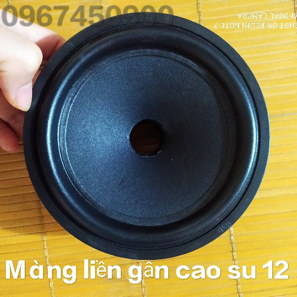 1 chiếc màng loa 12 cm liền gân cao su - màngđen12