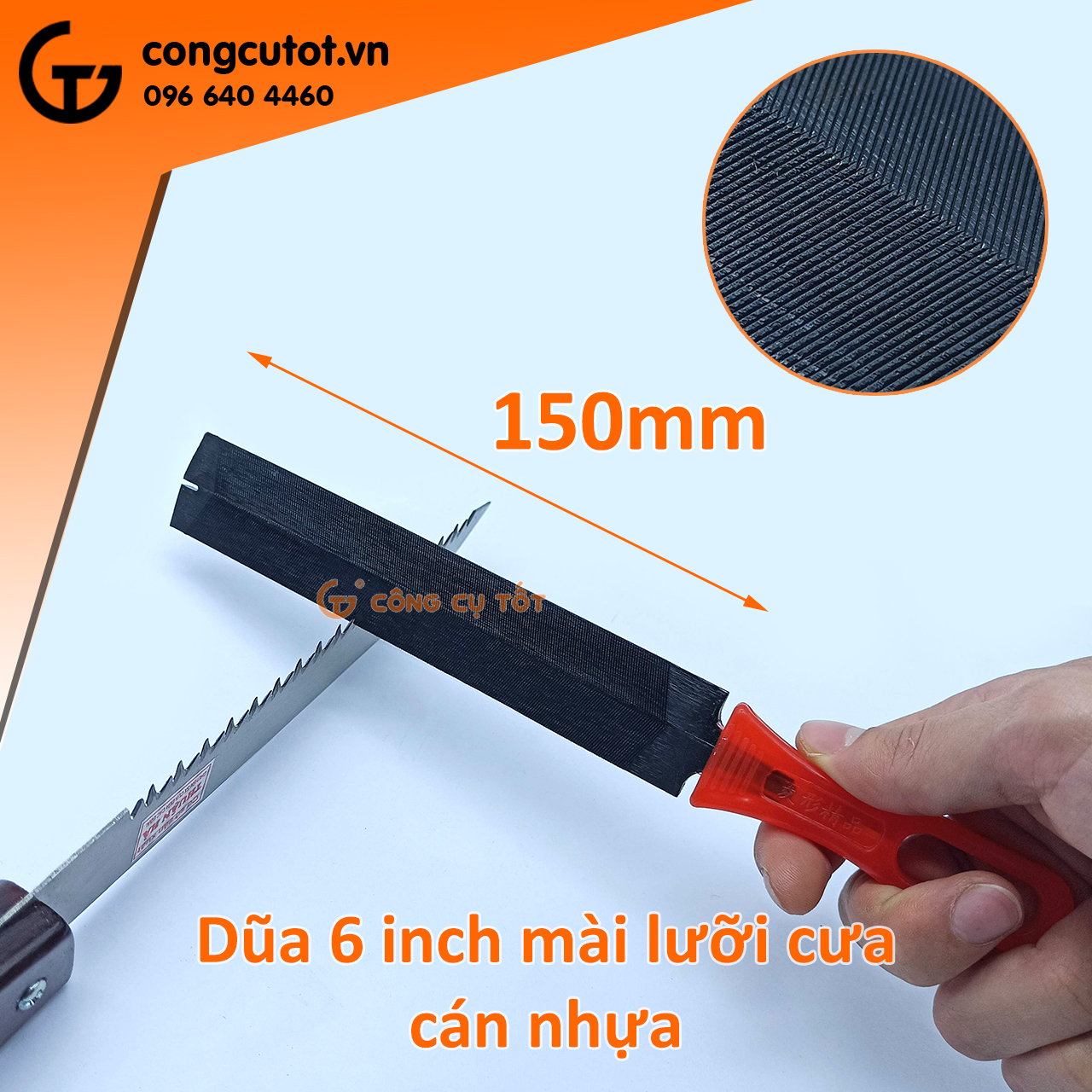 Dũa mài lưỡi cưa cán nhựa 6-8inch