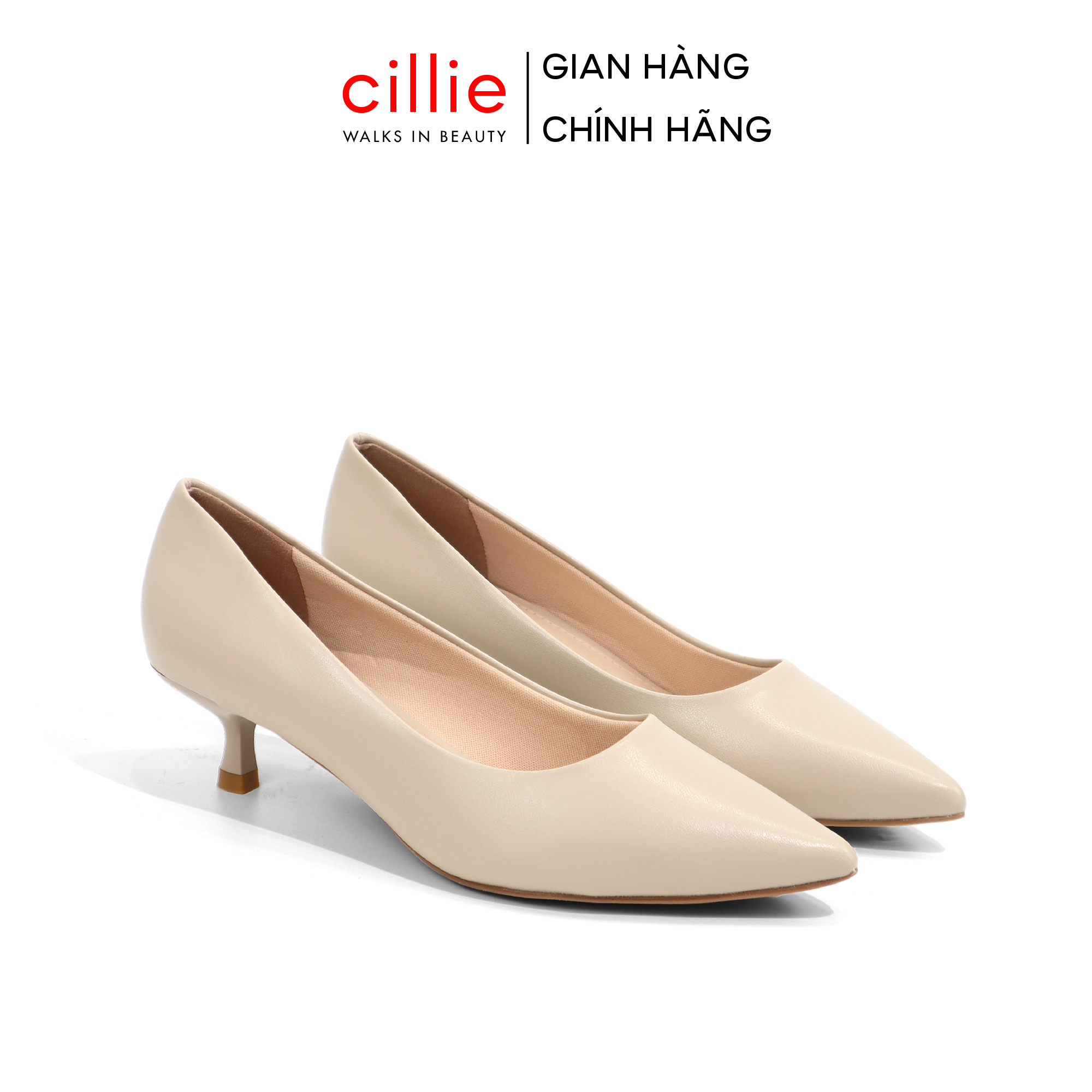 Giày cao gót nữ công sở basic mũi nhọn 7p 4p đi làm Cillie