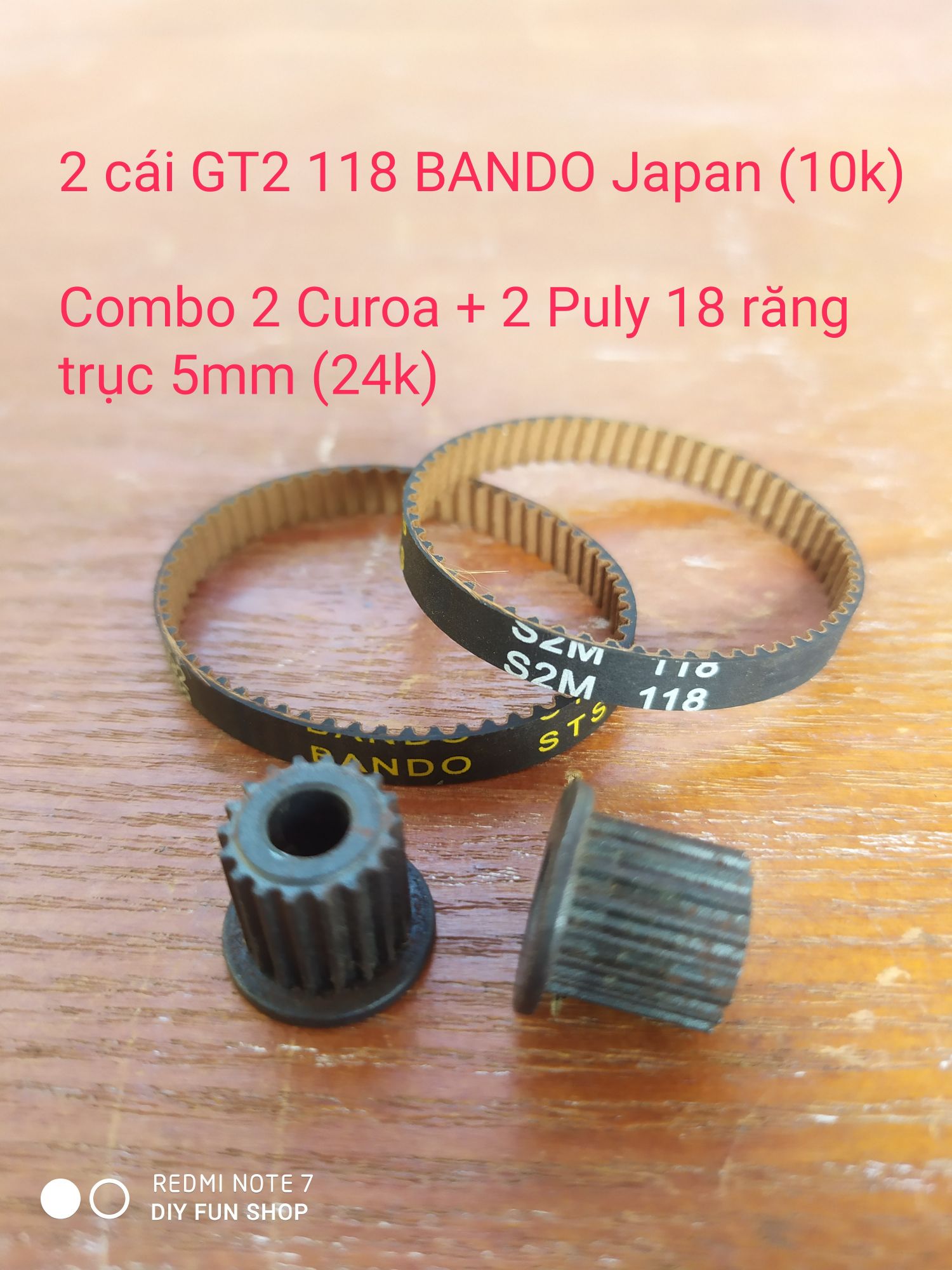 [HCM]Curoa S2M 118 và Puly G2T 18 răng trục 5mm đóng cốt